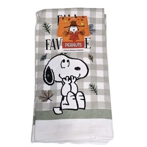 New 2 Pack Kitchen Towels Peanuts Snoopy Fall Is My Favorite with falling Leaves